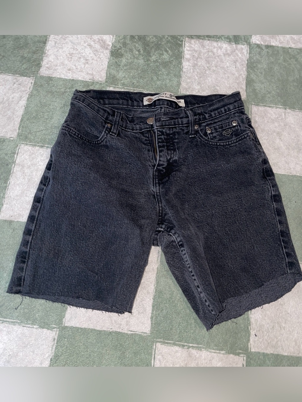 Harley-Davidson Black Denim Cutoff Shorts